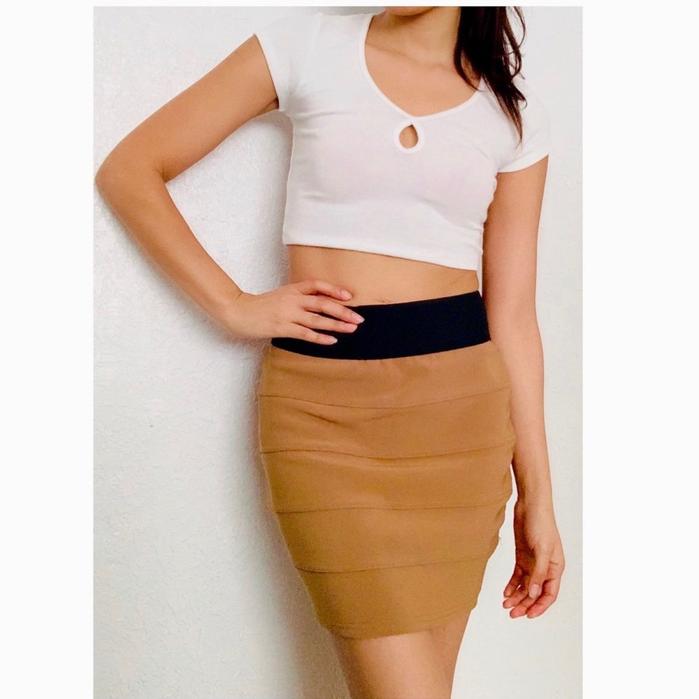 Skirt with white crop top
